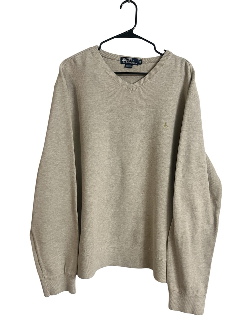 Polo by Ralph Lauren Cream V-Neck Sweater Size XLarge